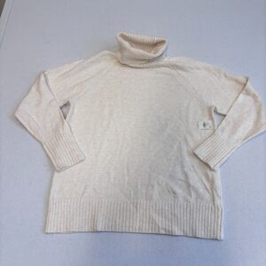 Old Navy So Soft Turtleneck Sweater Women's M Ivory Cream Cozy Warm Long Sleeve